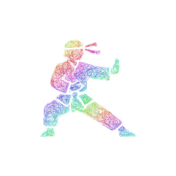 Colorful sketch silat icon design