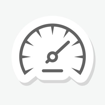 Speedometer car sign icon sticker isolated on gray background