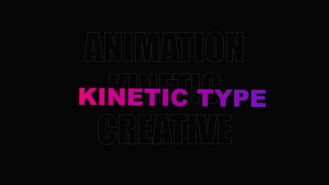 Kinetic type animation creative motion 4k background, for modern digital, projects