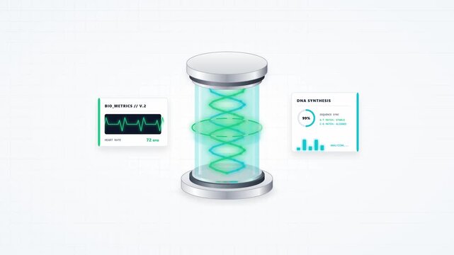 Futuristic DNA Helix Synthesis Laboratory Concept