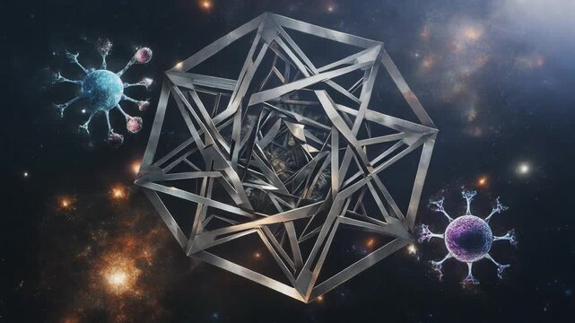 Geometric framework representing molecular bonds and atomic structures in nanotechnology
