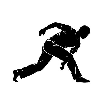 Capoeira martial arts fighter silhouette performing a traditional defensive