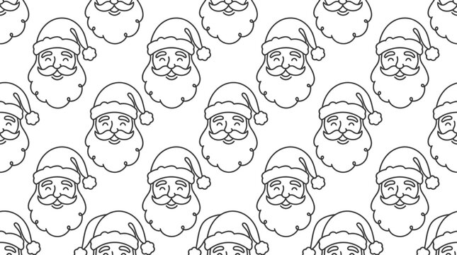 Santa Claus Heads Pattern Isolated