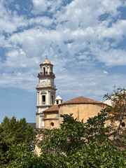 Fototapeta premium Clocher de l’église Saint-Blaise de Calenzana, monument historique en Corse