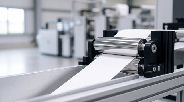 Industrial high-speed paper printing machine with stainless steel rollers on automated production line