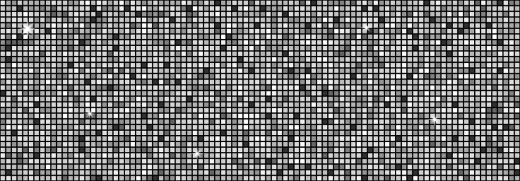 Silver disco ball seamless pattern. Shiny metallic mosaic sparkle background. Metal glitter sequin wallpaper. Glam grey mirror tiles for Christmas party decor, New Year backdrop. Vector texture