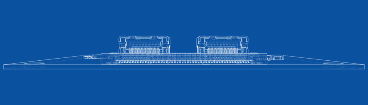 connector blueprint illustration. Vector
