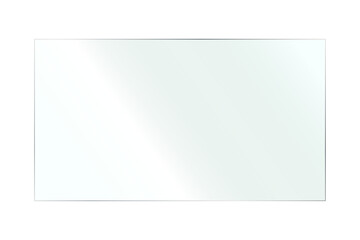 Fototapeta premium Minimalist transparent glass banner showing clean diagonal reflection on transparent background.