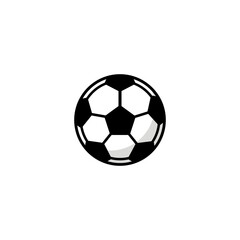 Fototapeta premium A minimalist black and white vector illustration of a professional soccer ball designed as a clean graphic icon for sports branding and web use
