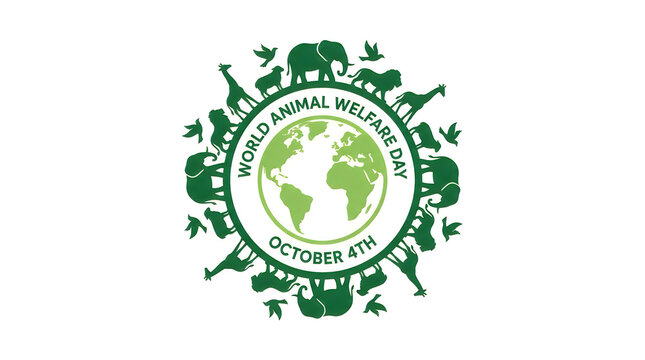 Circular Animal Silhouette Emblem Logo for World Animal Welfare Day