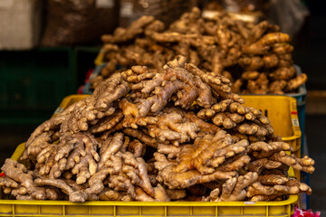 Obraz premium Dried Ginger at Dihua Street Market