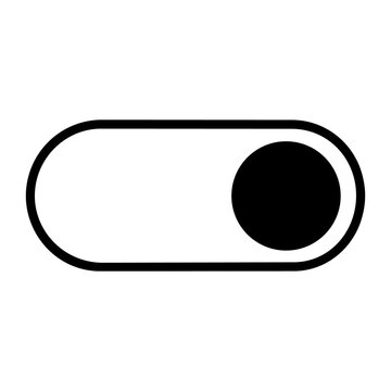 Outline toggle switch icon vector illustration for active state and power control