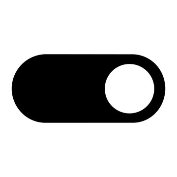 Black toggle switch icon vector illustration for active state and power control