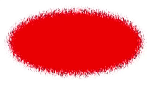 Abstract red brush stroke oval shape motion on white background.