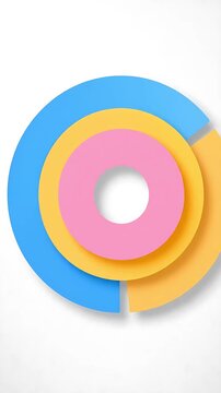 Animated Circular Charts Smoothly Transition From Blue to Pink, Showcasing Data Visualization and Dynamic Graphic Design.