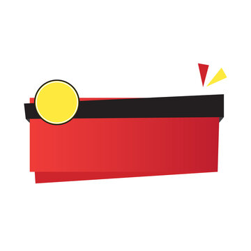vector illustration of an abstract blank text banner stiker red
