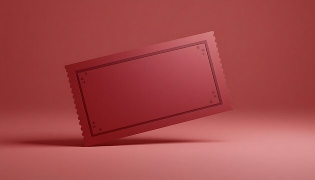 Dark red musical ticket template with decorative notes for theater entry.