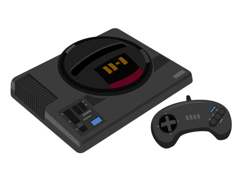 16bit　レトロゲーム機本体とコントローラ