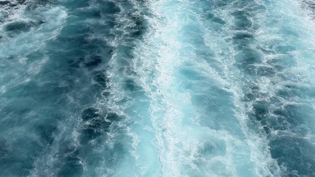 Close Up of Wake Behind Cruise Ship Pattern, Texture, Abstract Water. Atlantic Ocean. Shot on Mobile.