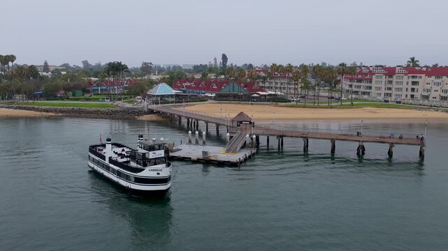 Aerial Coronado Ferry Landing Park San Diego Ferry Pier Orbit