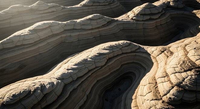 Swirling sandstone rock formations with unique geological erosion patterns