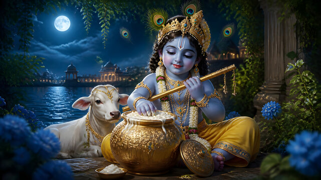 Krishna Janmashtami background