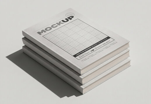 Stack of Three Books Cover Mockup