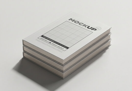 Three Stacked Books Mockup