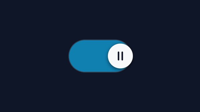 Interactive pause button toggle switch animation for user interface 4k