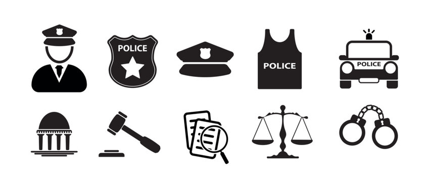 police icon on white background
