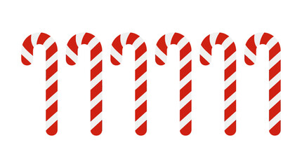 Obraz premium Row of red and white striped candy canes.