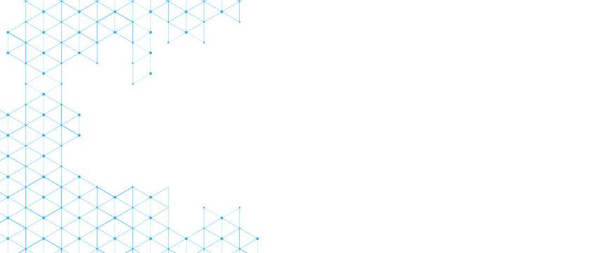 Vector texture with digital geometric hexagons pattern line and dot digital science network illustration background