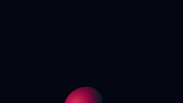 Abstract red sphere bouncing motion on dark animation 4k background, ball bounce