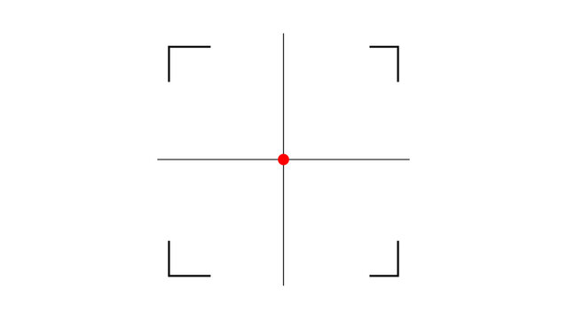 Target reticle crosshair graphic with a red center dot for aim and focus sniper scope optical sight targeting sign aiming icon precision graphic aim symbol focus marker crosshair