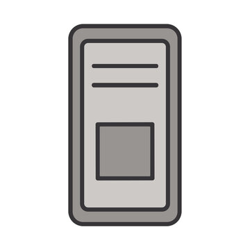 Simple icon of a vertical rectangle with rounded corners
