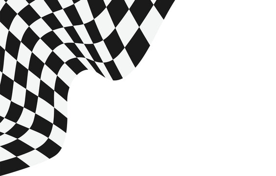 Checkered pattern flag fluttering in the wind.