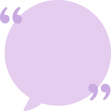 Purple Circle Speech Bubble with Quotation Marks
