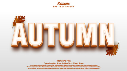 3D Text Effect - Autumn Editable text effect style © SpyArt