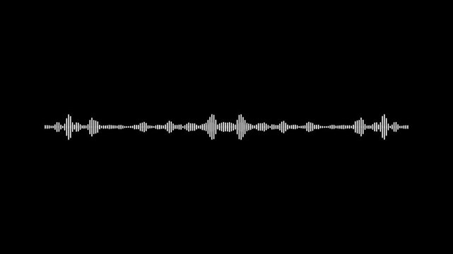 White Minimalist Line Audio Spectrum Animation, Abstract Digital Sound Equalizer Waveform Visualisation for Voice Music Recording, Frequency Level Disco Light