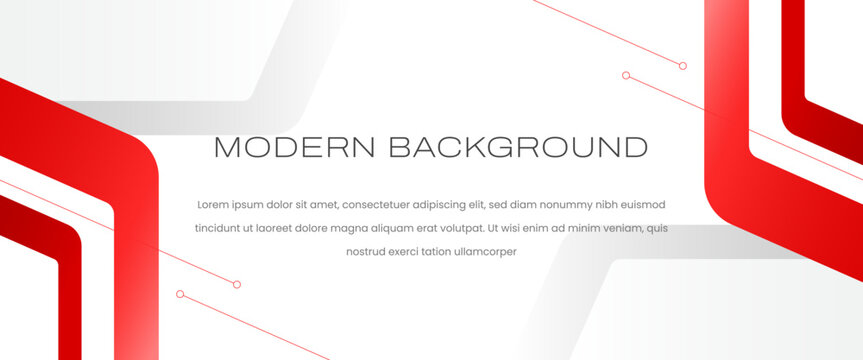 Modern Abstract Corporate Background with Red Geometric Shapes and Clean White Space.