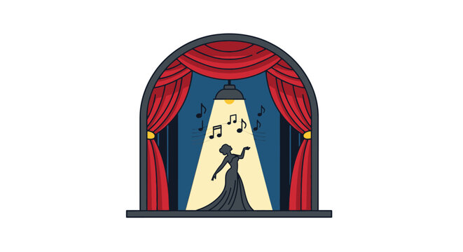 Cartoon singer on stage performance.