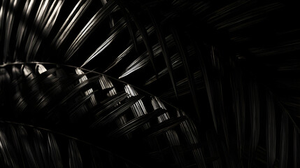 Naklejka premium Intricate patterns of palm leaves create a mesmerizing play of light and shadow.