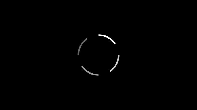 Minimal seamless looping segmented ring chase user interface animation on a black background