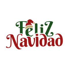 Fototapeta premium Feliz navidad lettering message