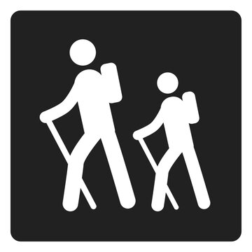 Trekking square icon