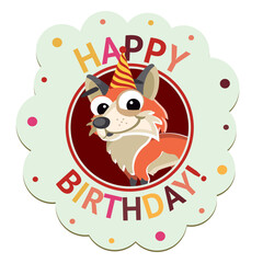 Fototapeta premium Happy birthday pig cap badge sticker illustration