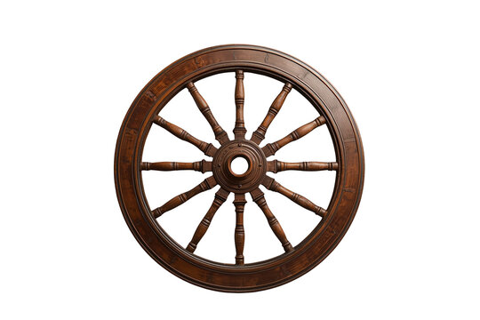 Classic Brown Wooden Wagon Wheel