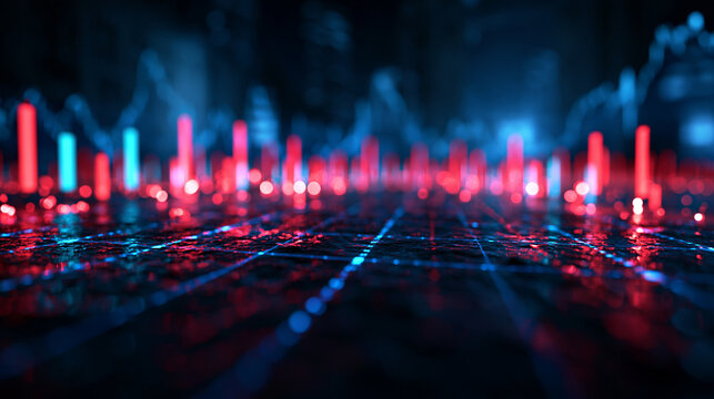 Abstract Financial Stock Market Chart Data Visualization
