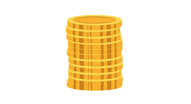 Golden coin stack currency money.