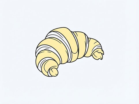 Freshly baked flaky croissant pastry icon vector illustration isolated